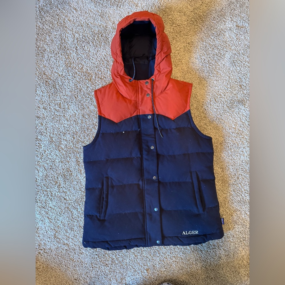 Patagonia Navy Quilted Vest with Alger Embroidery